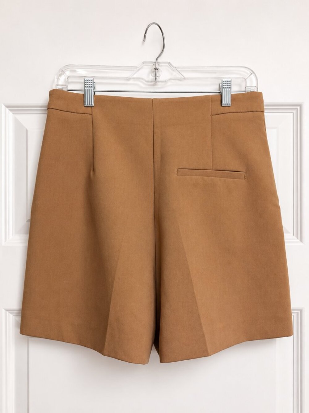 Zara Gold Button High-Waisted Tailored Shorts – Camel – Size L - Picture 2 of 3